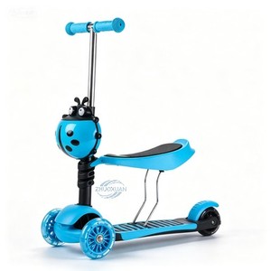Trottinette Enfant Effet Sable Mat avec Motif à Pois Simple, Roues Amortissantes, Siège Amovible, Utilisation Intérieure et Extérieure - Product Image 3