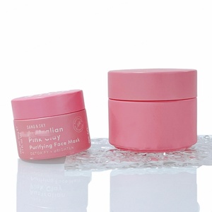 Pot cosmétique personnalisé en verre dépoli rose mat de 50g, 30g, 20g, 10g avec logo personnalisé - Product Image 1
