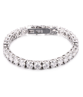 Bracelet tennis en argent 925 avec diamants cultivés en laboratoire 2mm 3mm 4mm 5mm 6mm