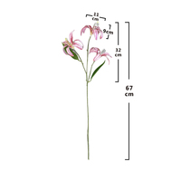Fleurs artificielles de lys à 3 têtes - Décoration d'intérieur réaliste faite à la main et douce pour la rentrée scolaire