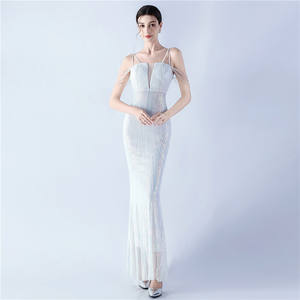 33025 # nouveau positionnement fleur perle broche robe de soirée Banquet célébration annuelle Performance robe d'hôte - Product Image 3