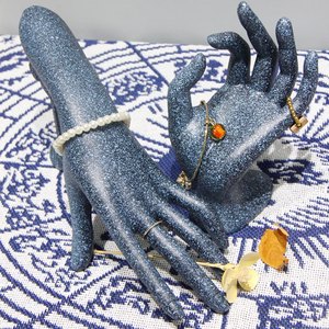 Tùy Chỉnh Màu Xanh Chất Liệu Nhựa Đồ Trang Sức Đứng Hiển Thị Chủ Vòng Đeo Tay Vòng Bông Tai Vòng Cổ Cổ Container Cổ Bust Hiển Thị - Product Image 2