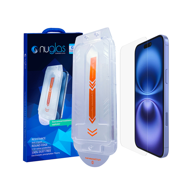 Nuglas Brand Phone Tempered Glass Screen Protector Installation Kit Applicator for iPhone 11 12 13 14 15 16 Pro Max