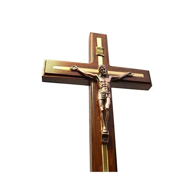 Handmade Crucifix Wall Cross - Wooden Catholic Crucifix - Hanging Crosses for Home Wall Decor - 12 inch