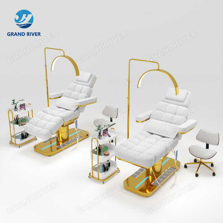 Luxury 4 Motors Thermal Massage Bed Salon Beauty Bed Electric Tattoo Chair Facial Treatment Bed with Foot Control