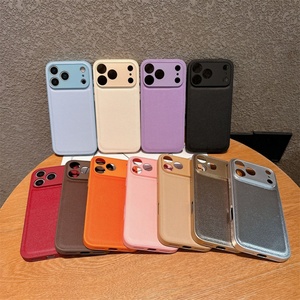 Funda de Lujo con Textura de Cuero Litchi Retro para iPhone 17 Air 16 15 14 Plus 13 12 Mini 11 Pro Max 16E, Carcasa Mate Sólida Antigolpes - Product Image 1