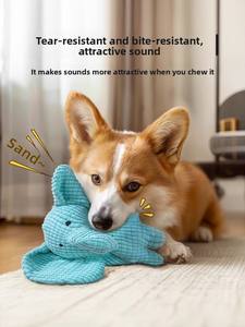 Çevre dostu küçük Pet çiğnemek oyuncaklar sevimli peluş gıcırtılı köpekler Puppies için günlük kullanım için keten malzeme - Product Image 3