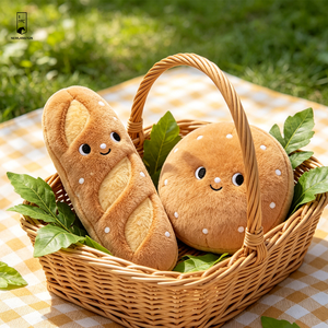 Coussin en peluche personnalisé en forme de baguette, moelleux, en polyester brodé, en forme de nourriture, décoration Kawaii pour canapé et <span class=keywords><strong>chambre</strong></span> d'enfant - Product Image 6