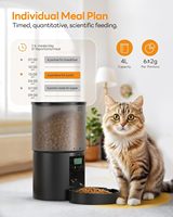 Distributeur automatique de nourriture pour animaux de compagnie en acier inoxydable, contrôle des portions, 6 repas programmables, enregistreur vocal 10s, batterie rechargeable, distributeur de nourriture pour chien