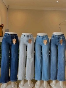 Jeans ajustados de cintura alta para mujer, con bordados y lavado múltiple, estilo vintage, para verano, uso diario, informal y para atuendos urbanos - Product Image 5