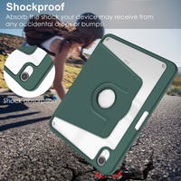 Étui rotatif à trois volets en PU et acrylique avec support pour stylet pour iPad Mini 6 Mini 7 8,3 pouces