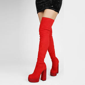 סין מפעל נעלי נשים הבוהן מחודדת סקסי ירך גבוהה מגפי לנקבה מעל הברך גבוהה מותאם אישית גדול גודל 45 - Product Image 6