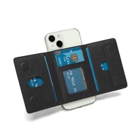 Portefeuille multifonction en cuir PU à triple pliage avec clip magnétique puissant pour cartes de crédit et support de téléphone