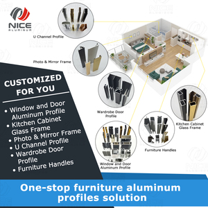 Profilé <span class=keywords><strong>en</strong></span> <span class=keywords><strong>aluminium</strong></span> 6063 T5 certifié ISO 9001 pour cadre <span class=keywords><strong>de</strong></span> meuble armoire, finition <span class=keywords><strong>de</strong></span> surface personnalisée OEM avec fraisage et découpe - Product Image 2