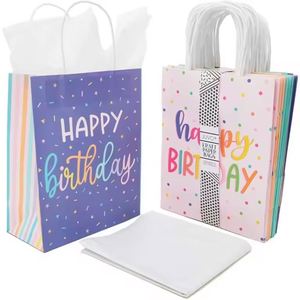 Colorful Art <b>Paper</b> Gift Bags for Kids Custom LOGO Wrapping <b>Tissue</b> <b>Paper</b> Happy Birthday Party Decorations for Girls and Boys - Product Image 1