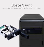 Rak Mobile SATA SSD HDD Hot Swap Multifungsi Tanpa Tray Unestech dari Baja Anti Karat 2.5+3.5 inci untuk Enclosure Drive Optik