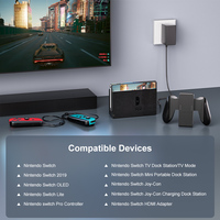 Nouvel adaptateur secteur USB-C ignifuge 39W 45W PD 3.0 pour console portable Nintendo Switch, compatible avec le mode station d'accueil TV