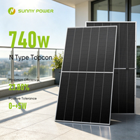 Panneaux solaires Topcon de type N, qualité A, 715W, 730W, 740W, 750W, panneaux photovoltaïques à double vitrage