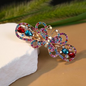 Korean Butterfly Alloy Crystal Fashion Hair <b>Clip</b> Adult Large <b>Spring</b> <b>Clip</b> Women Hair Decoration Prom Daily Use Wholesale - Product Image 2