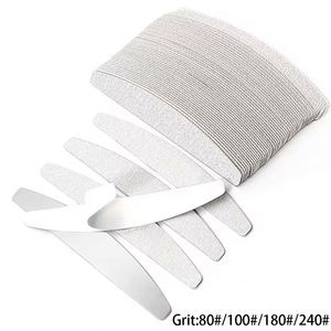 Moon Shape Replacement Nail <b>File</b> 100/180/240 Grey/Black Removable SandPaper With Stainless Steel Handle Metal Sanding <b>Files</b> - Product Image 2