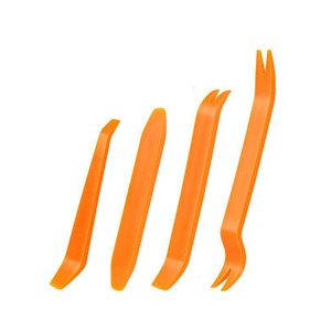 Plastic Pry <b>Bar</b> Set Orange 4pcs Wedge <b>End</b> For Car Interior Door Panel Audio Navigation Repair - Product Image 1