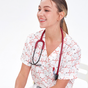 Nouvelles Blouses Médicales Imprimées Confortables et Extensibles pour Infirmières, Uniformes d'Hôpital, Cliniques Pediatriques et Fournisseur d'Uniformes Sanitaires - Product Image 4