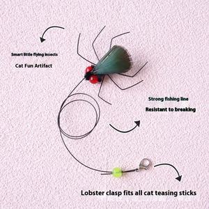 Cabeza de repuesto para gato volador simulado, accesorios para insectos de cuerda larga, juguete para gatos con insectos voladores pequeños y encantadores, autoentretenimiento - Product Image 3