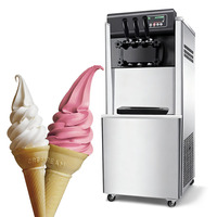 Machine à crème glacée commerciale 220V 60Hz en acier inoxydable, sorbetière à lait 2000W, silencieuse et économe en énergie