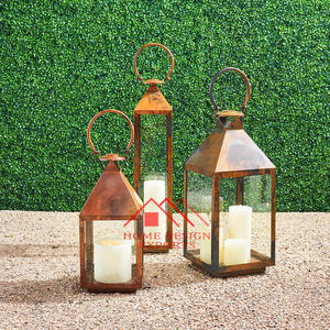 Linterna de vela única, decoración de jardín, casa de campo rústica, soporte de luz en T de hierro, linterna de hierro superventas para centros de mesa de suelo - Product Image 4