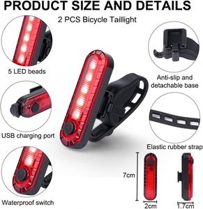 High Brightness COB LED Rear Bike <b>Light</b> Custom Logo 4 Modes <b>USB</b> <b>Rechargeable</b> Promotional Gift Reusable Cycling Safety Lamp - Product Image 2