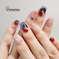 Logo personnalisé presse sur ongles emballage boîte ensemble vendeur ongles artificiels de haute qualité Art court carré ongles conseils avec mélange de couleurs