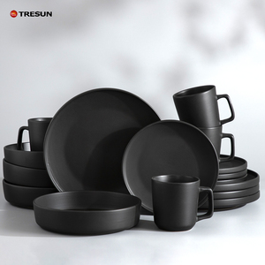 <span class=keywords><strong>Service</strong></span> de table en grès de 16 <span class=keywords><strong>pièces</strong></span> pour 4 personnes, comprenant assiettes, tasses et bols, couleur blanc mat émaillé, <span class=keywords><strong>vaisselle</strong></span> en céramique de qualité A, direct usine, économique - Product Image 6