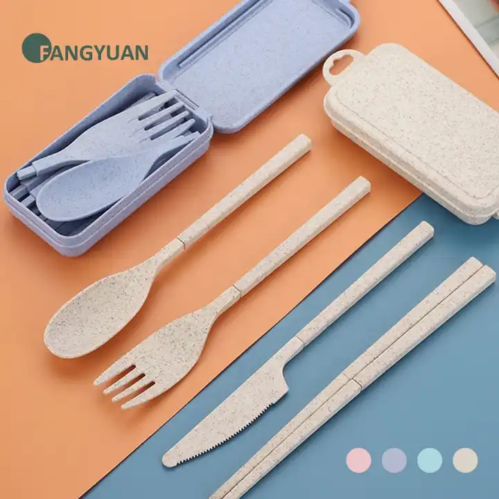 Portable Cutlery Set 4pcs Stainless Steel Silverware Set with Case