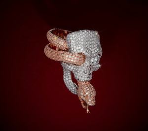 Anello con teschio in oro 10K/14K per uomo-diamanti da laboratorio CVD, gioielli Hip Hop personalizzati, certificati IGI, stile Streetwear - Product Image 3