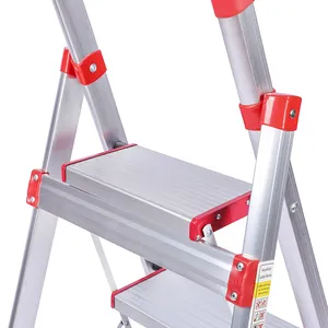 Lightweight Folding Aluminum Household Step Ladder With Wide Pedal For Home Use