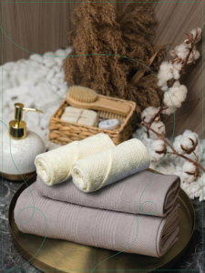 Serviette en tissu éponge ARVIS 70x140cm, serviette à main rayée en velours, 300-600 GSM, 100% coton, haute absorption, douce, écologique, pour la maison - Product Image 4
