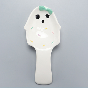 Bonita Bandeja de Cerámica con Diseño de Fantasma de 3 Secciones - Plato Dividido para Aperitivos con Diseño de Dulces y Piruletas, Plato para Fiesta de Halloween - Product Image 6