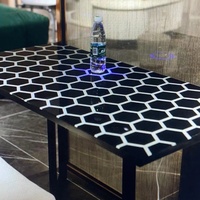Table basse décorative moderne pour salon, en fer et acrylique, avec éclairage LED intelligent RGB, directement de l'usine