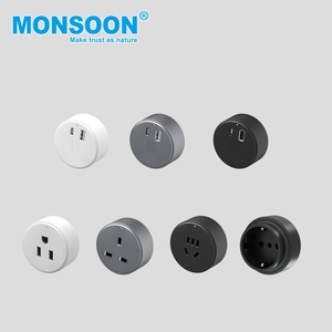 Kitchen Furniture <b>Desk</b> Electric Rail Socket Sliding Guide Rail Plug-In Row Movable Aluminium Alloy Surface Mounted Track Socket - Product Image 3