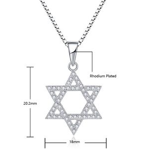 Hot Bán Hàn Quốc 925 Sterling <span class=keywords><strong>Silver</strong></span> Zircon Sao Của <span class=keywords><strong>David</strong></span> Mặt Dây Chuyền Vòng Cổ Cho Phụ Nữ Cô Gái - Product Image 4