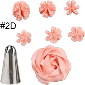 Custom baking diy tools manufacture SS304 cookies decoration supplies piping tips tools cake cream flower icing nozzle