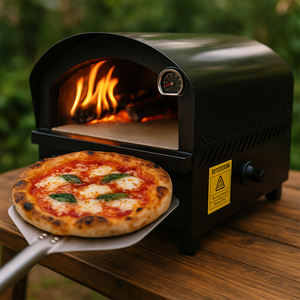 Four à pizza à <span class=keywords><strong>gaz</strong></span> extérieur de 16 pouces en acier inoxydable noir de conception autoportante de qualité supérieure à vendre - Product Image 1