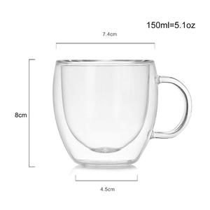 Tasses à espresso à double paroi faites à la main de 200 ml, en céramique borosilicate de haute qualité, avec couvercle et cuillère, design moderne pour les ventes chaudes, crème glacée - Product Image 1
