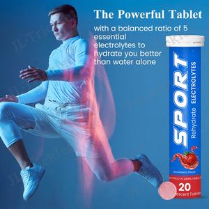 แท็บเล็ตอิเล็กโทรไลต์แบบหลอดสำหรับการดื่มเพื่อการดูแลความชุ่มชื้นแบบเชิงรุก ผลิตภัณฑ์ OEM แบรนด์ส่วนตัว  แบบเม็ดฟู่ผสมวิตามิน - Product Image 2