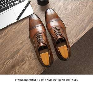 Nouvelles Chaussures Oxford à Embout en Acier – Cuir Véritable, Habillées, Formelles, de Bureau, Haut de Gamme, à Enfiler, Polies à la Main pour Hommes - Product Image 6