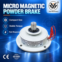 Bantalan Rem Bubuk Magnetik Poros Ganda Mikro 24V DC, Poros 30mm, 1Nm 5Nm, Rem Tegangan Penggulung Presisi Tinggi untuk Label