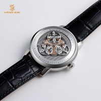 Montre mécanique Wandering Hour automatique en acier inoxydable 316L avec verre saphir 5ATM et cadran satellite rotatif personnalisé