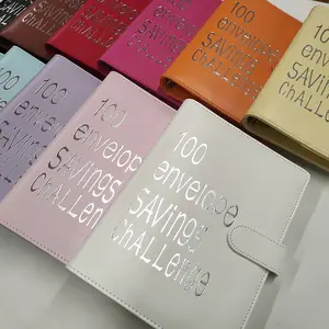 Heiß verkaufendes neues Design Silvery A5 Kit Budget Binder Umschlag sparen Herausforderung Geldbuch mit nummerierten Ärmeln Taschen Blatt
