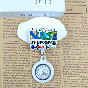 Reloj retráctil para enfermeras y médicos, con clip para solapa, funda de silicona, broche, reloj de bolsillo, carrete para credencial - Product Image 6