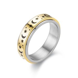 Rose Gold thép không gỉ lo lắng Vòng phụ nữ người đàn ông thần tài <span class=keywords><strong>spinner</strong></span> Nhẫn engagement Bands bạc màu thời trang đồ trang sức 8/6mm - Product Image 5